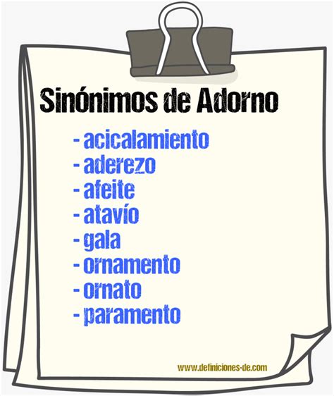 Sinónimo de Adorno .